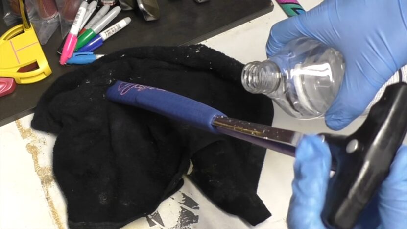 removing golf club grips with paint thinner